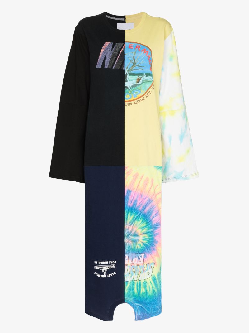 X Browns Focus Patchwork Print Maxi T-shirt Dress