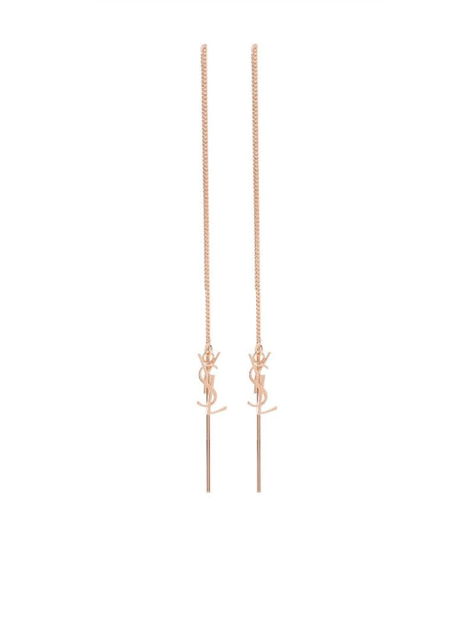 Rose Gold-tone Logo Drop Earrings