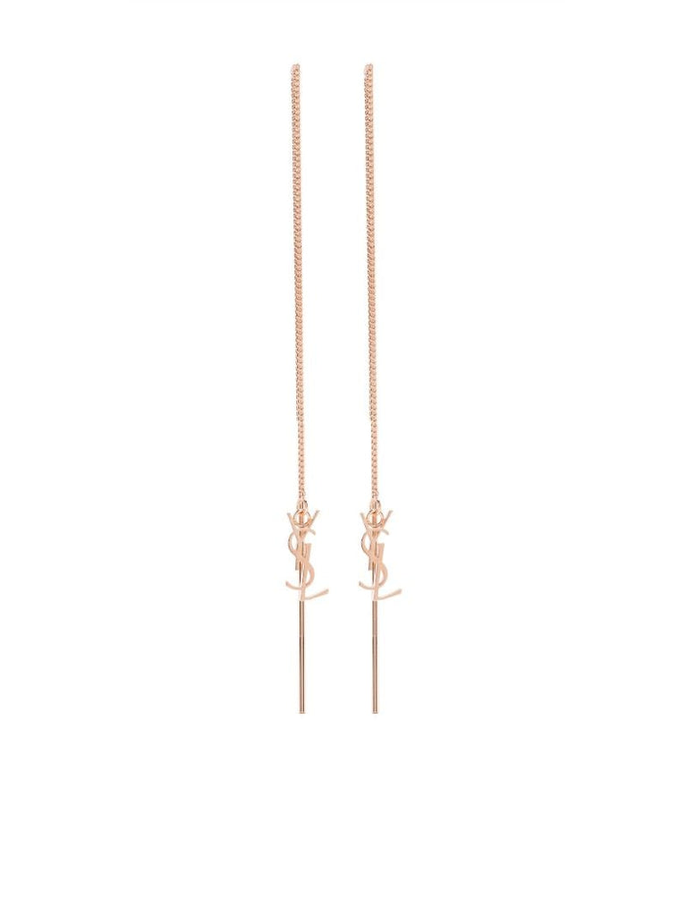Rose Gold-tone Logo Drop Earrings
