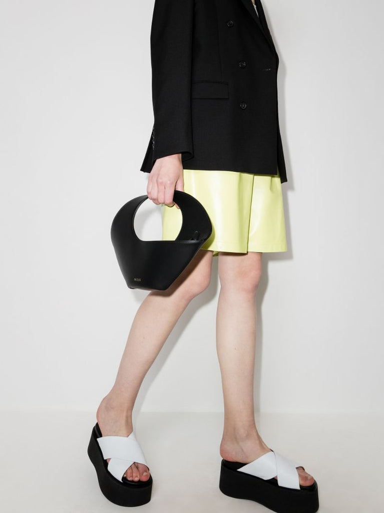 Black Jupiter Mini Leather Tote Bag