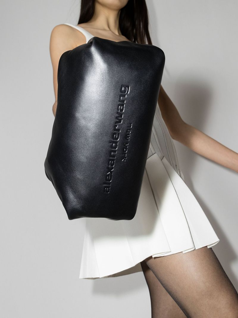 Scrunchie Leather Tote Bag
