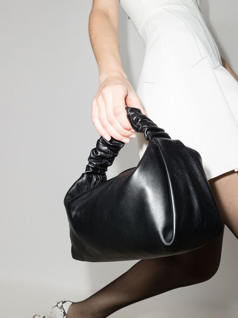 Scrunchie Leather Tote Bag