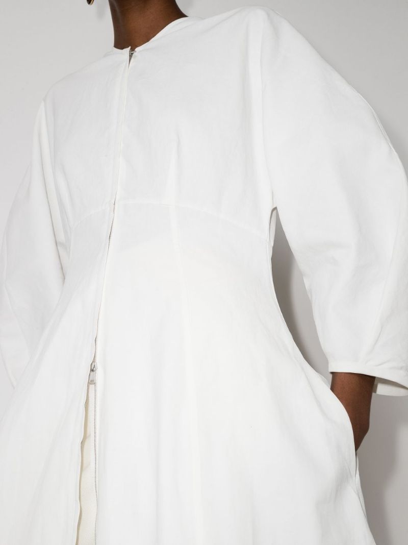 Balloon-sleeve Midi Dress