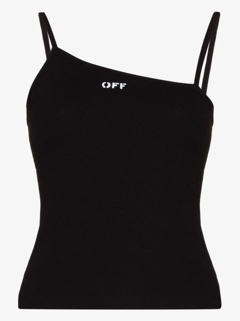 Black Asymmetric Strap Camisole Top