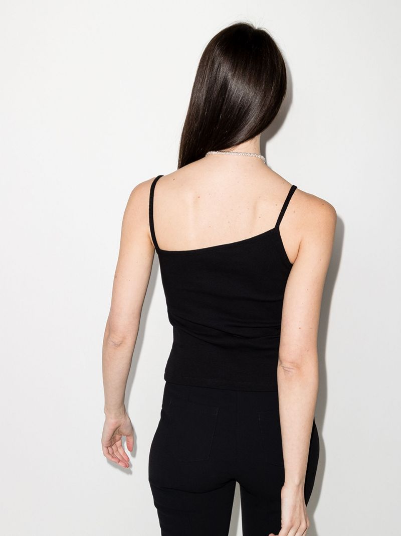 Black Asymmetric Strap Camisole Top