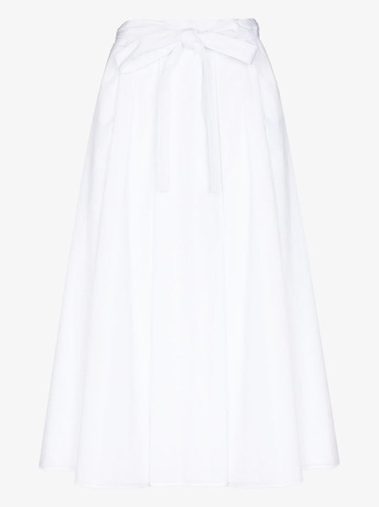 Belted Pleated Midi Skirt