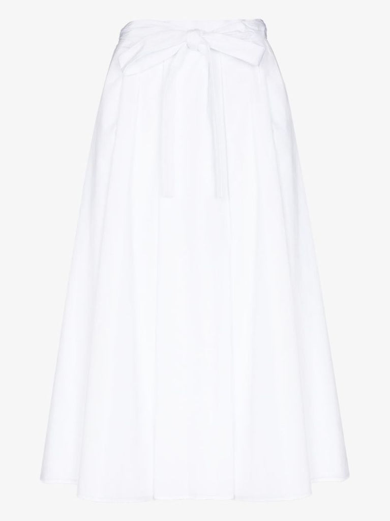 Belted Pleated Midi Skirt