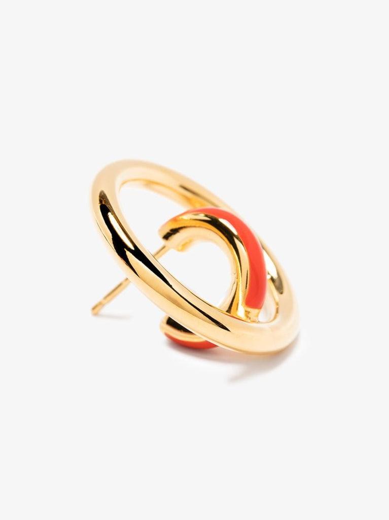 Gold Vermeil Saturn Blow Hoop Earrings