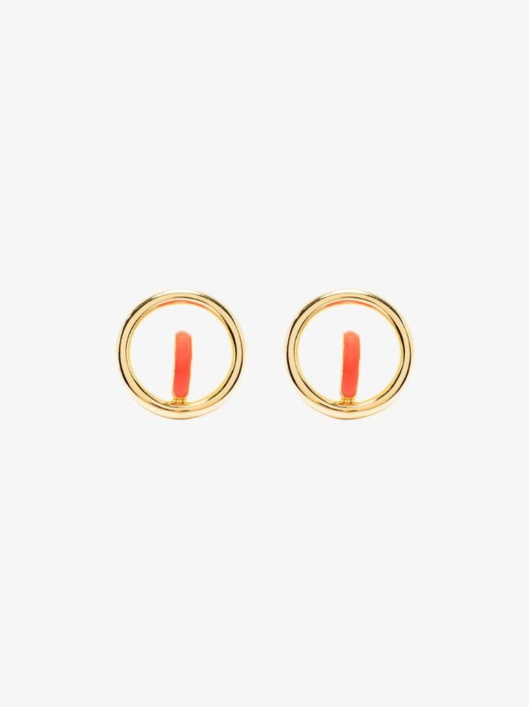 Gold Vermeil Saturn Blow Hoop Earrings