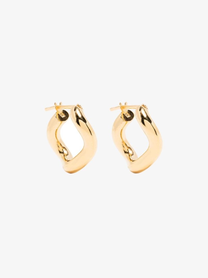 Gold Vermeil Wave Hoop Earrings