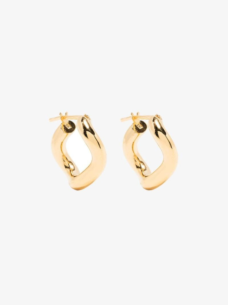 Gold Vermeil Wave Hoop Earrings