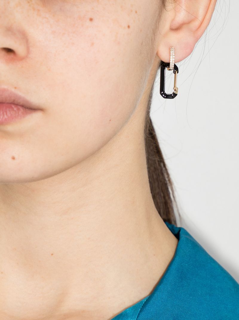 18k Yellow Gold and Black Chiara Small Diamond Earring