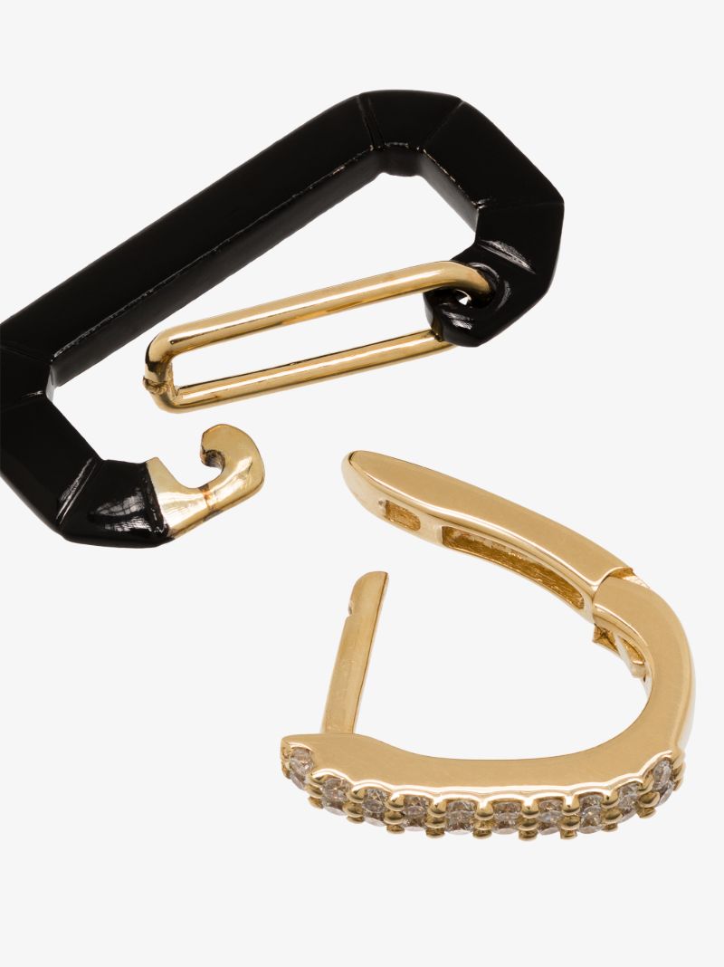 18k Yellow Gold and Black Chiara Small Diamond Earring