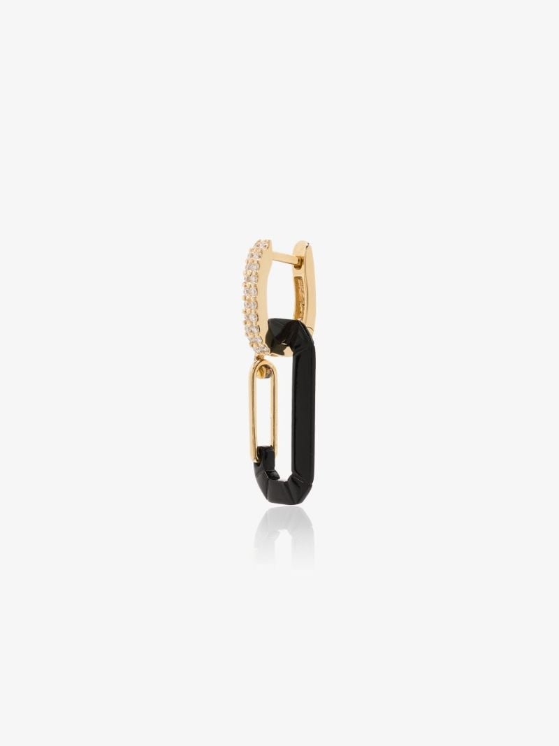 18k Yellow Gold and Black Chiara Small Diamond Earring