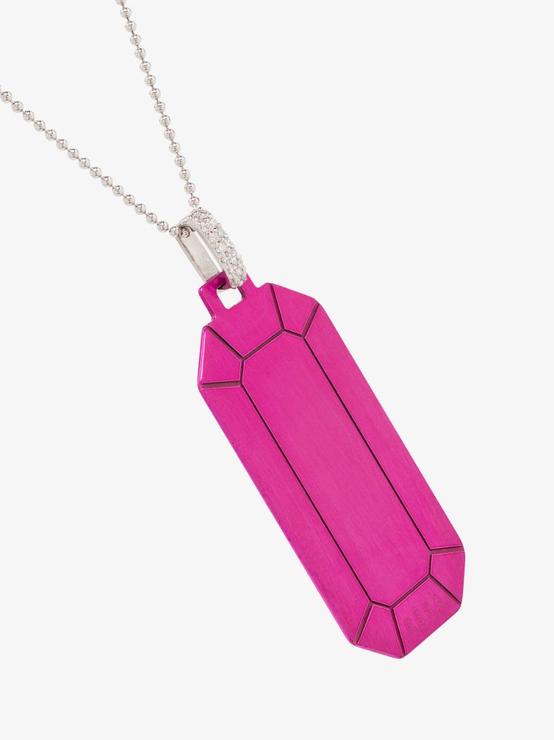 18k White Gold and Pink Big Tokyo Diamond Necklace