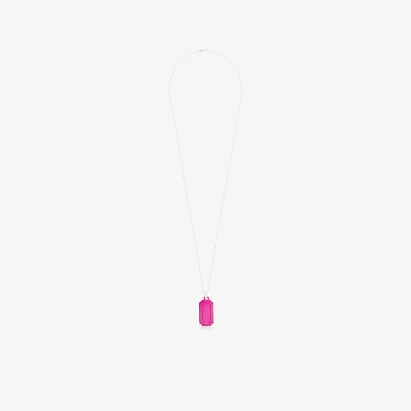 18k White Gold and Pink Big Tokyo Diamond Necklace