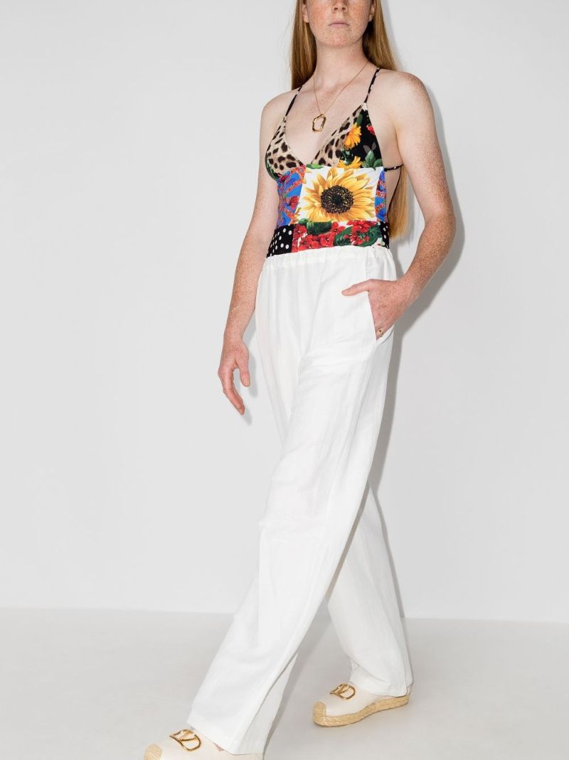 Patchwork Cross Back Swimsuit