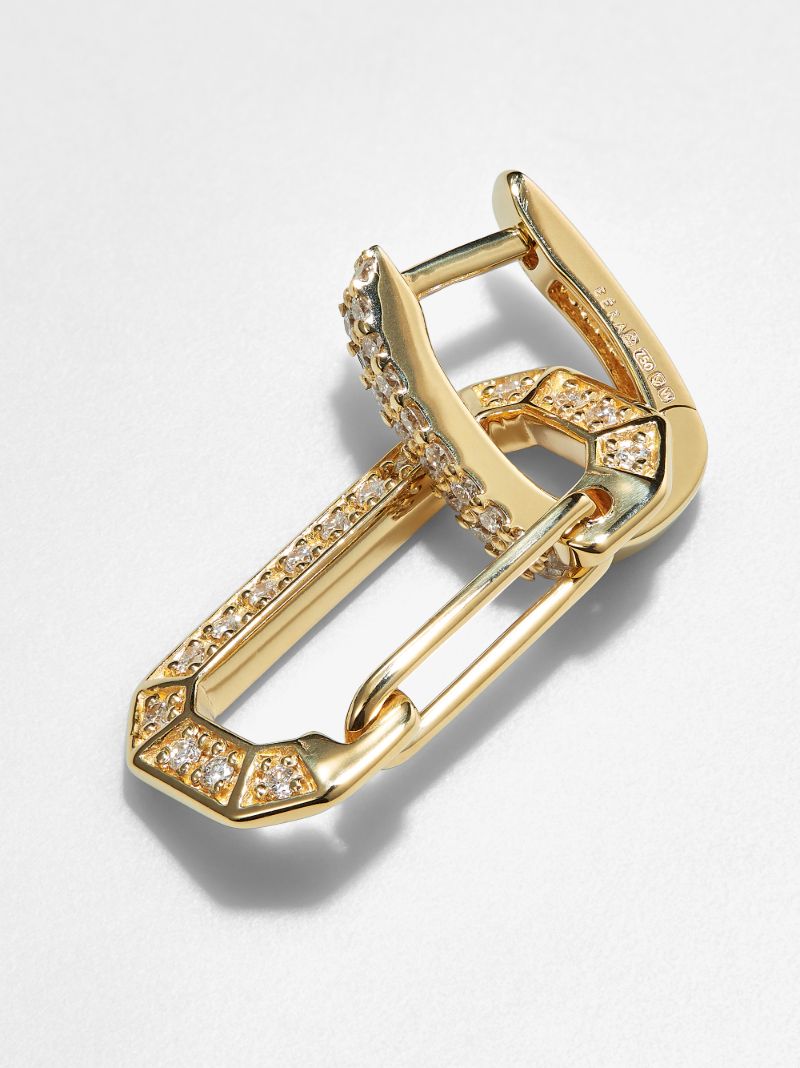 18k Yellow Gold Chiara Small Diamond Single Drop Earring