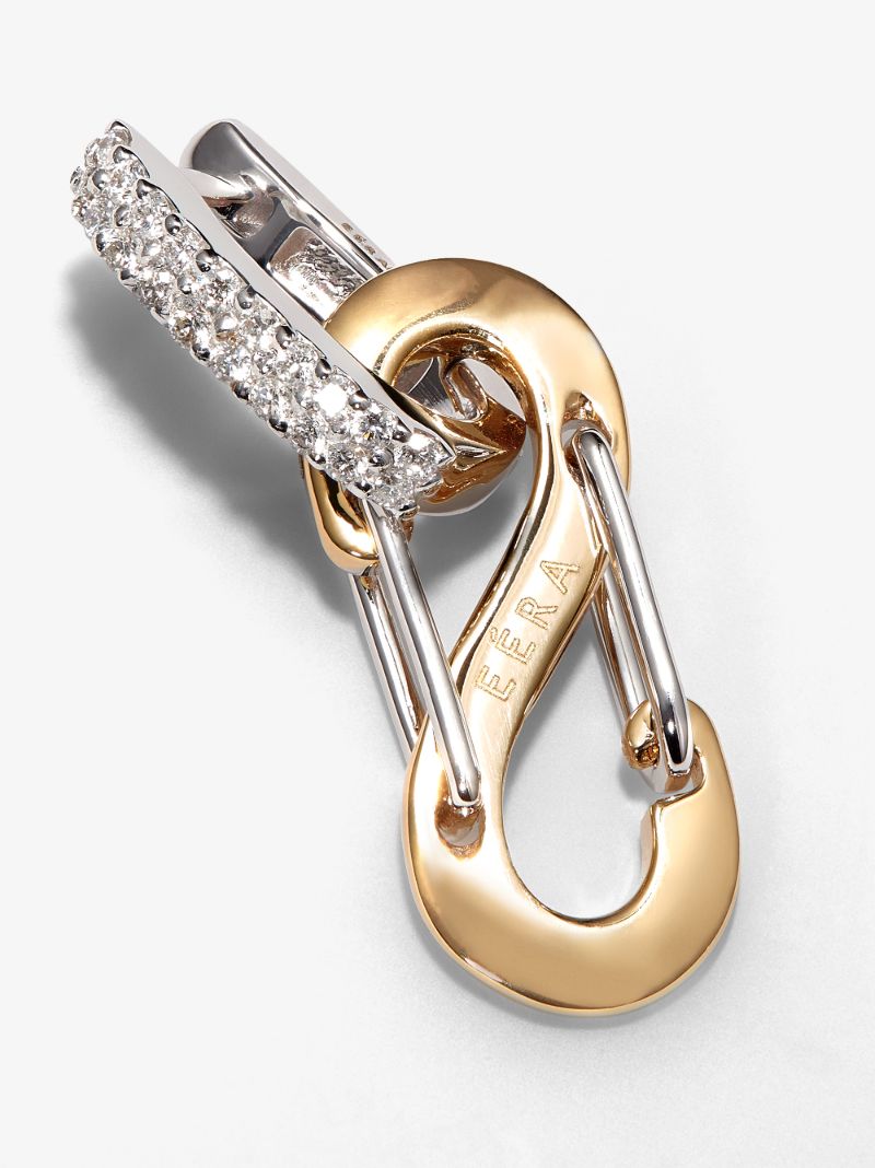 18k White and Yellow Gold Romy Small Diamond Earring