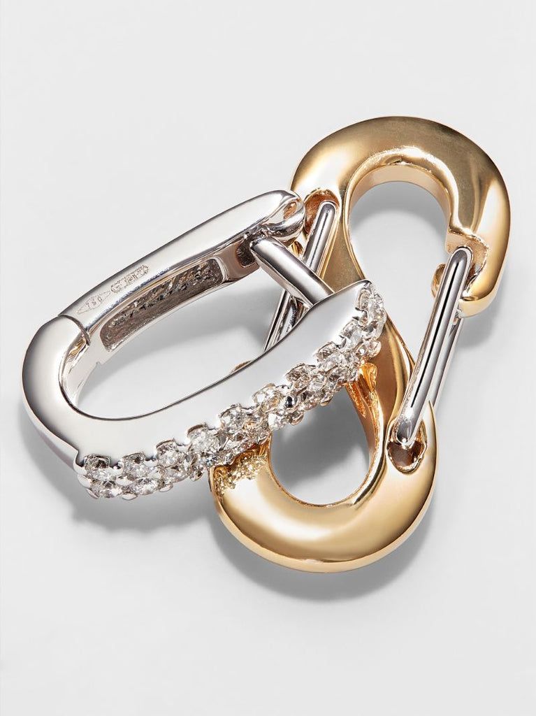 18k White and Yellow Gold Romy Small Diamond Earring
