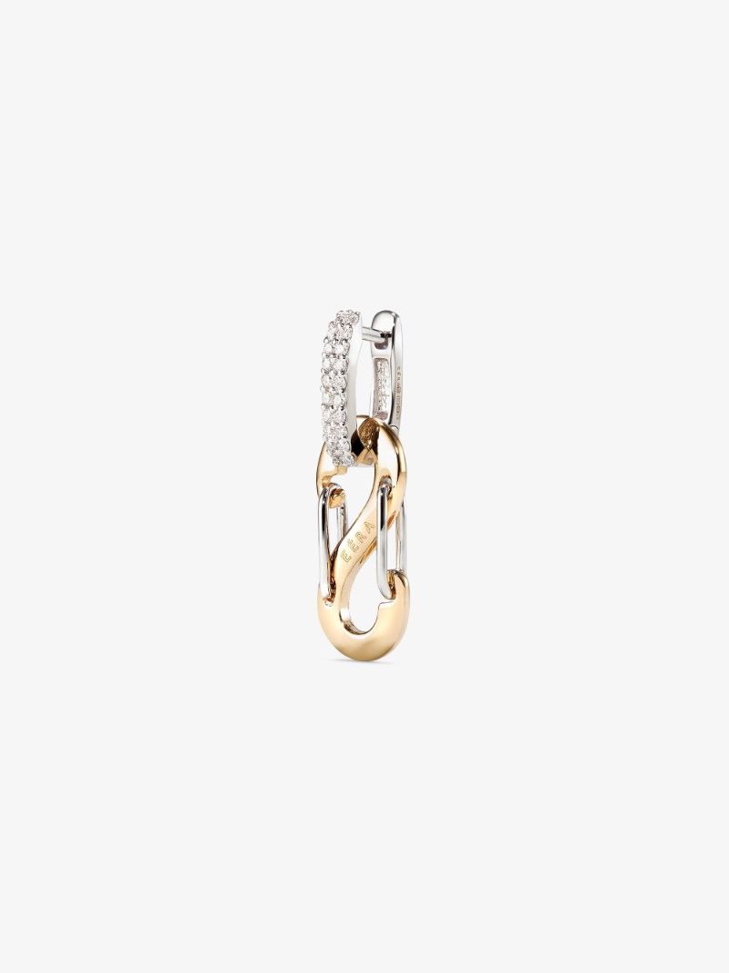 18k White and Yellow Gold Romy Small Diamond Earring