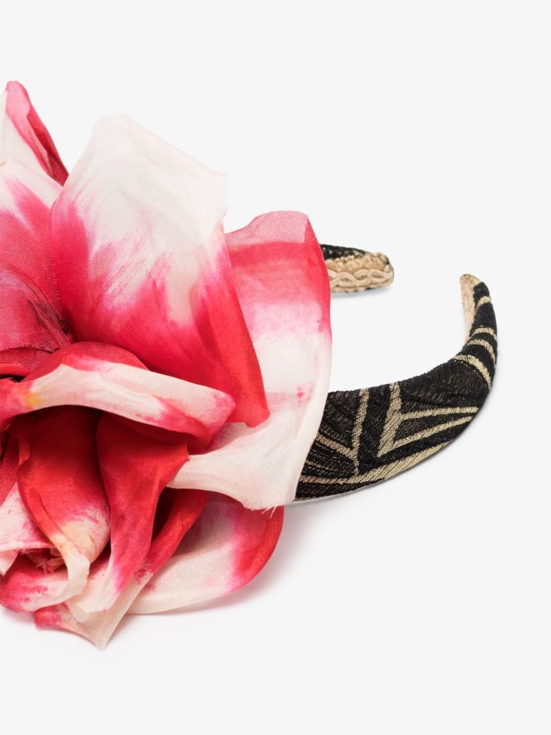 Floral-embellished Jacquard Headband