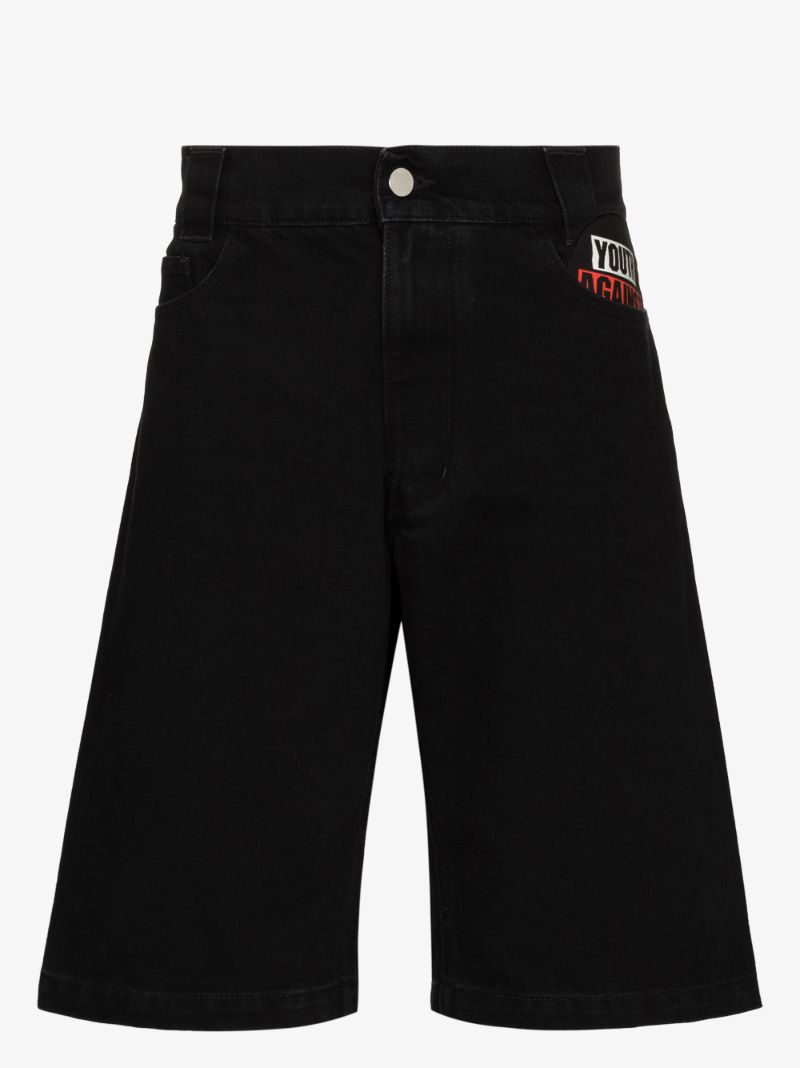 Picture Patch Denim Shorts