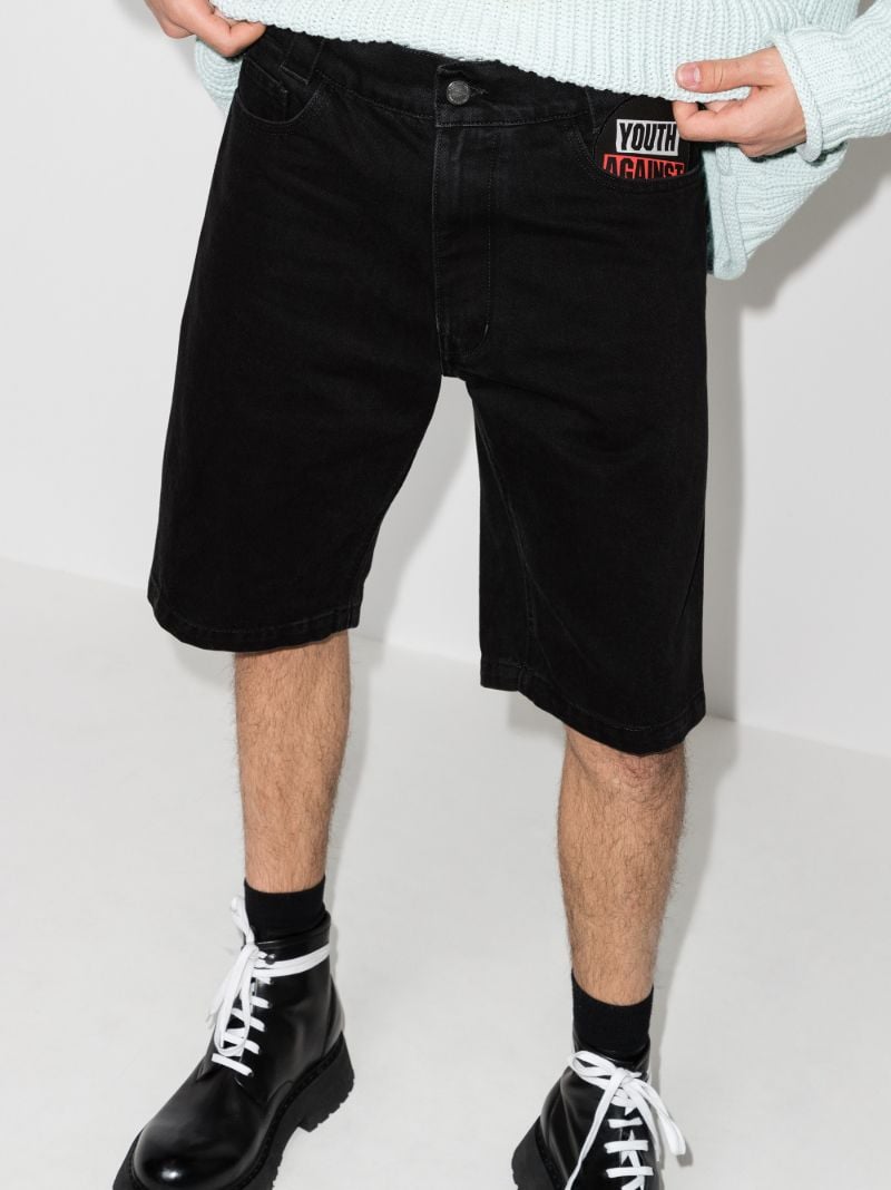 Picture Patch Denim Shorts