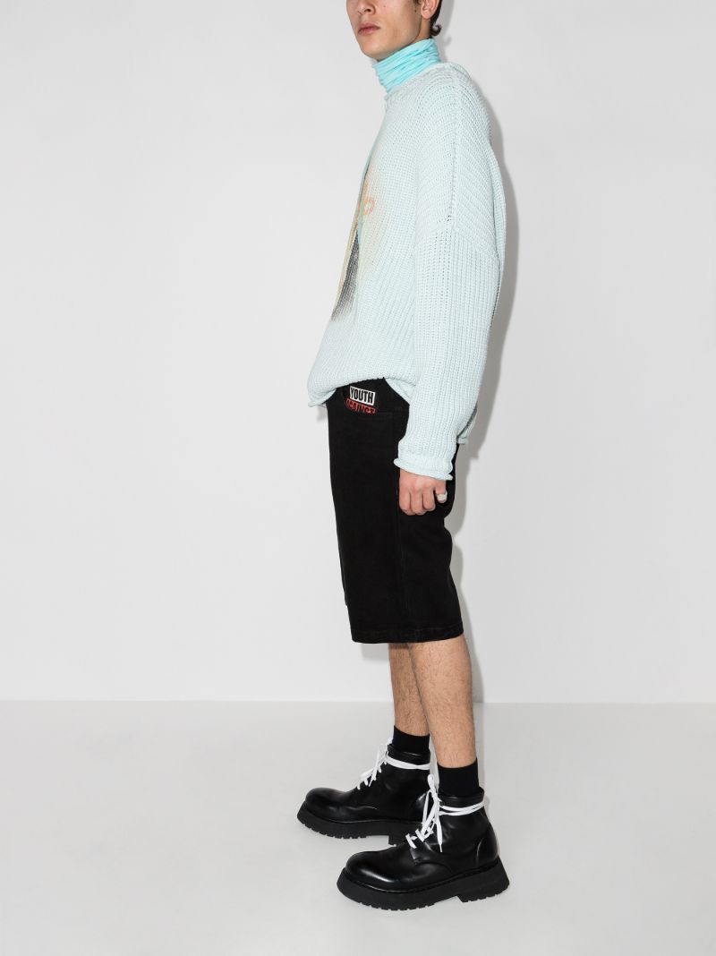 Picture Patch Denim Shorts