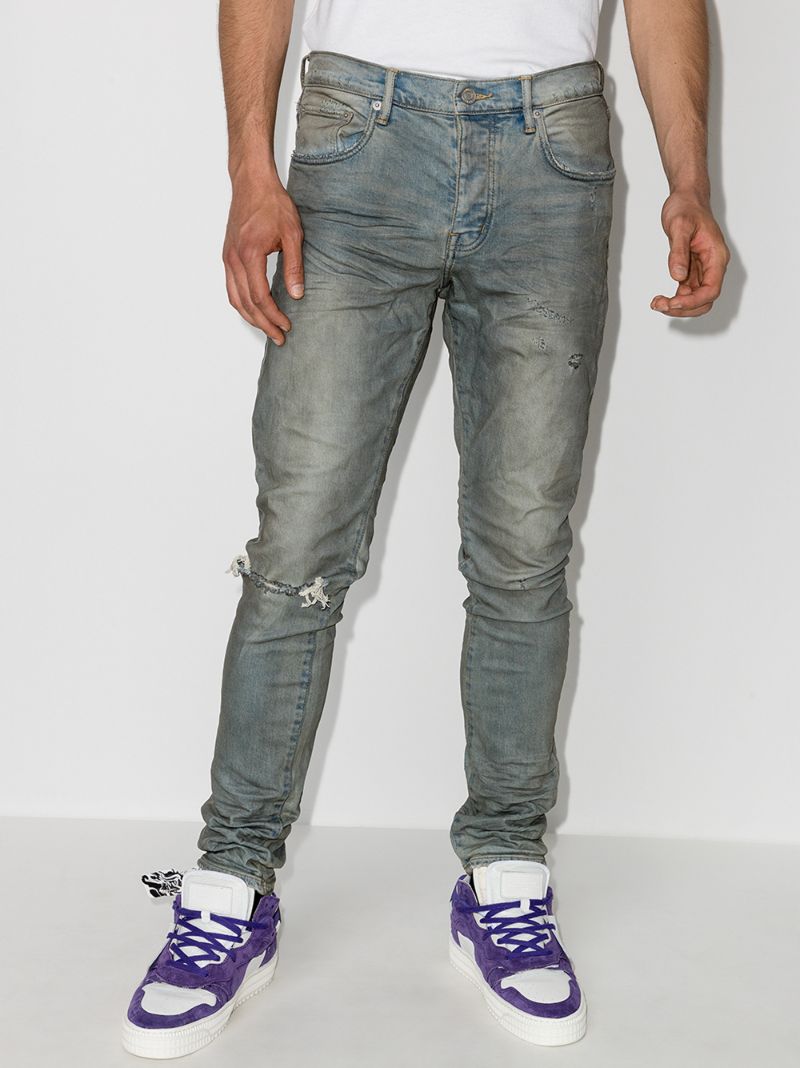 Distressed Slim Leg Jeans