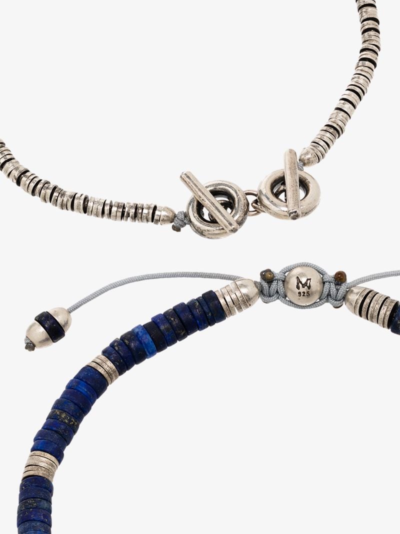Sterling Silver African Beaded Bracelet Set