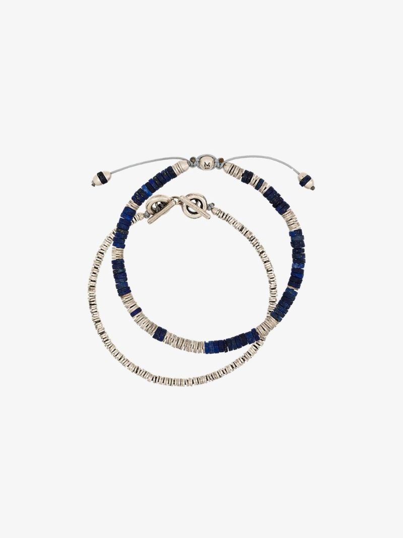 Sterling Silver African Beaded Bracelet Set