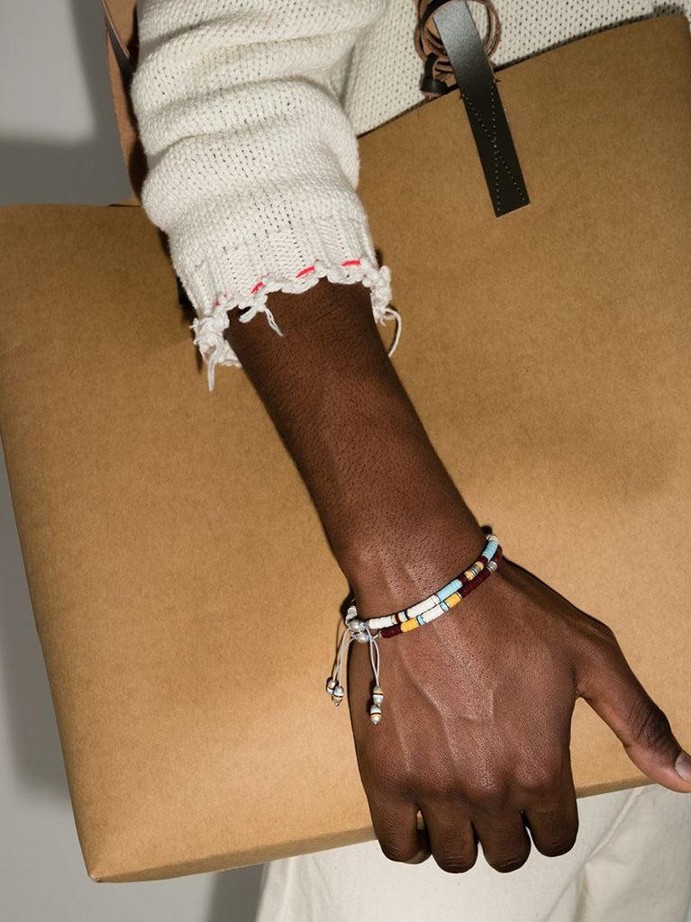 Sterling Silver African Beaded Bracelet Set
