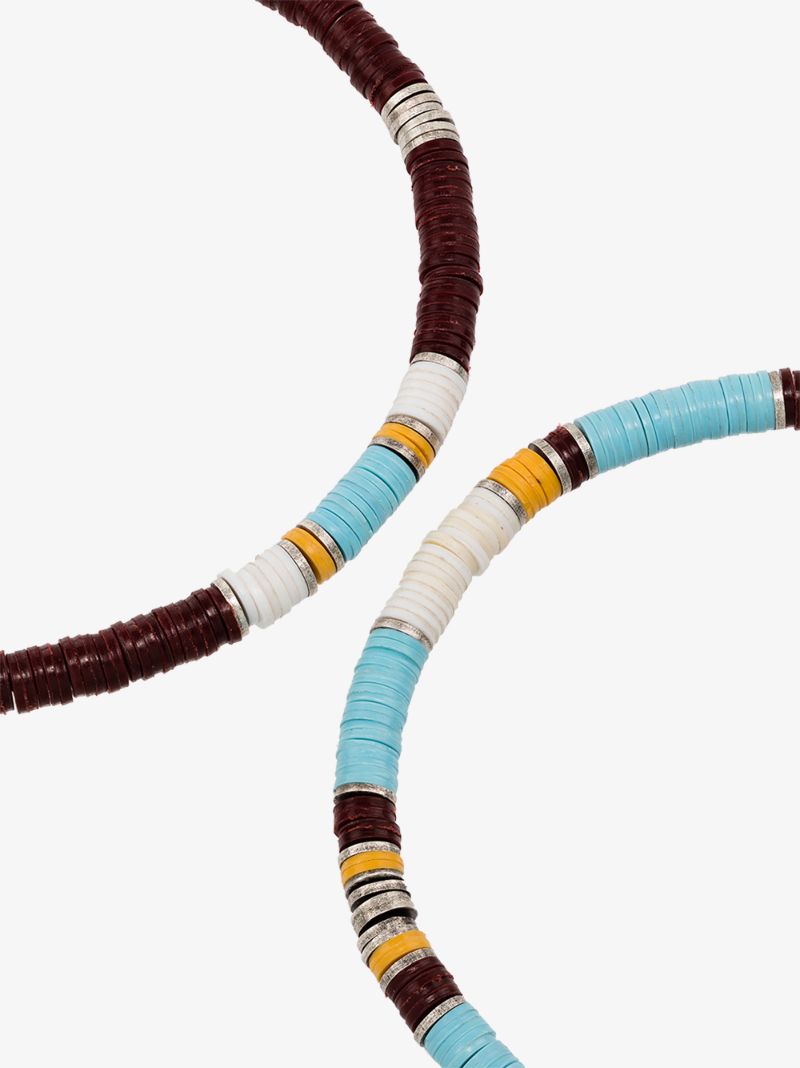 Sterling Silver African Beaded Bracelet Set