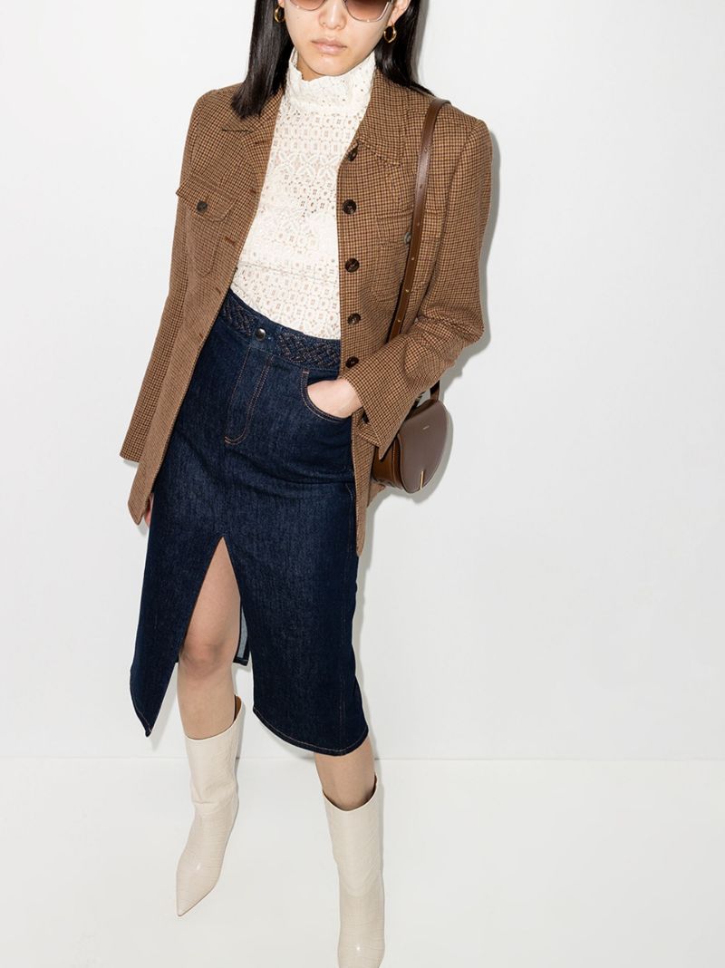 Single-breasted Houndstooth Jacket