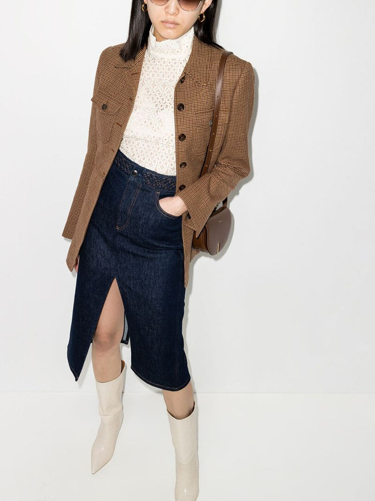 Single-breasted Houndstooth Jacket