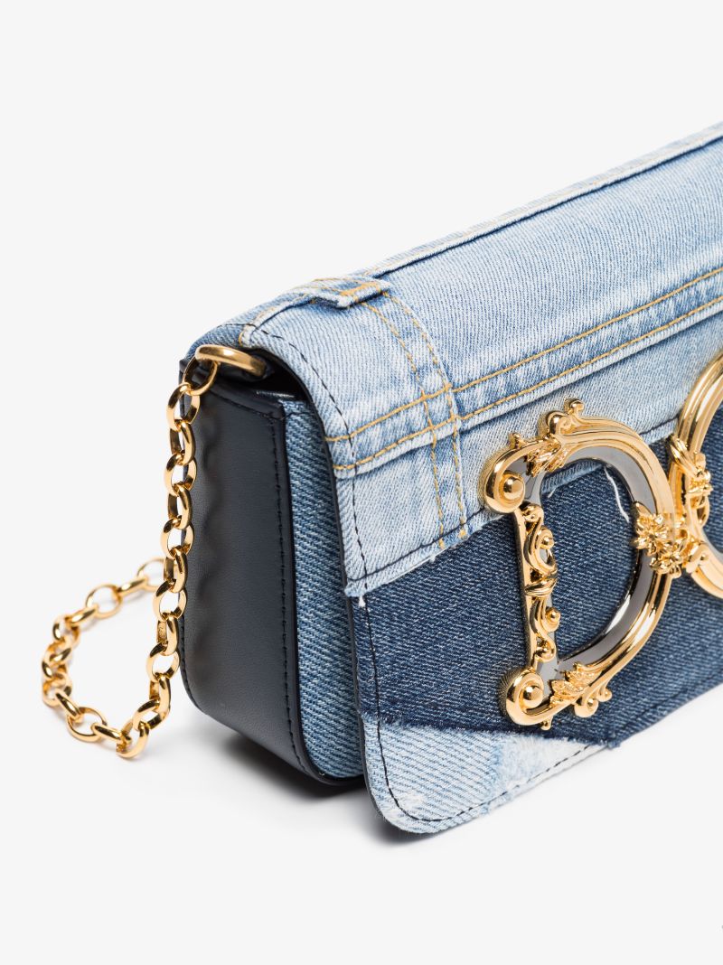Blue Dg Denim Patchwork Cross Body Bag