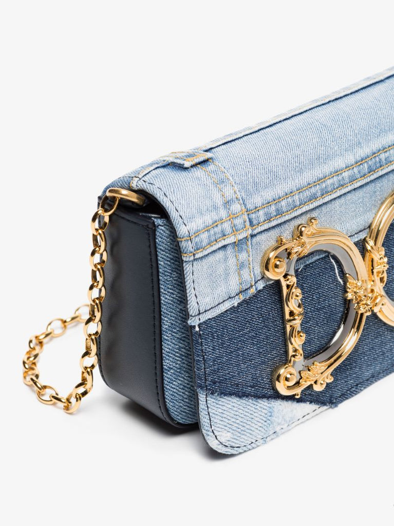 Blue Dg Denim Patchwork Cross Body Bag