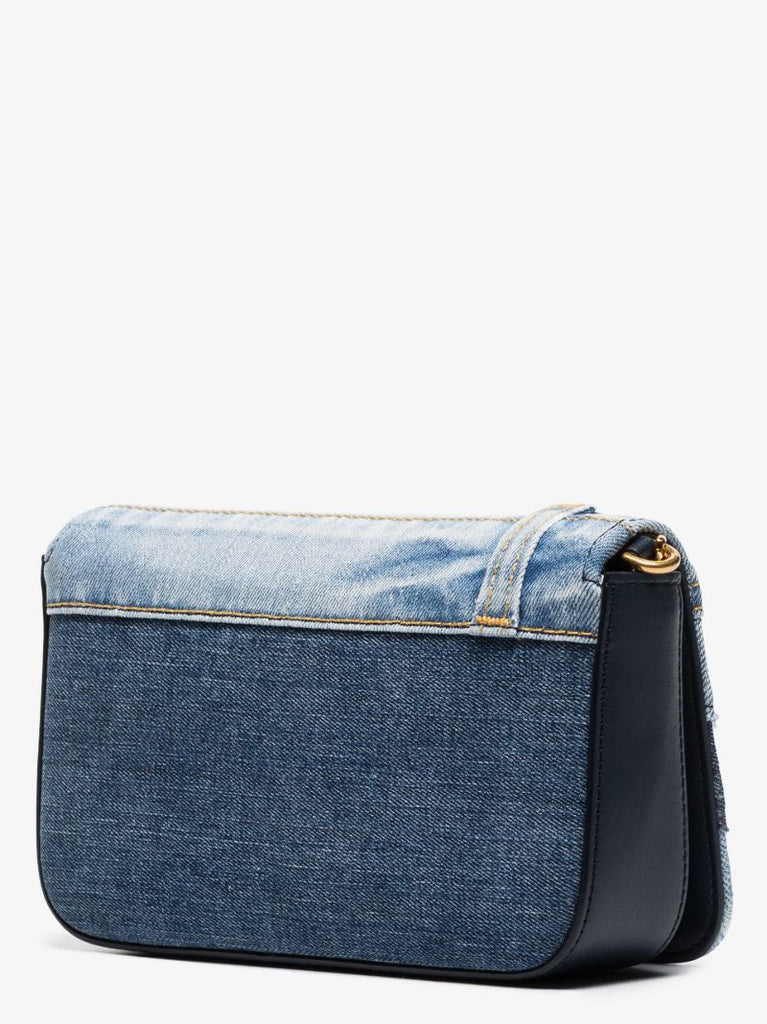 Blue Dg Denim Patchwork Cross Body Bag