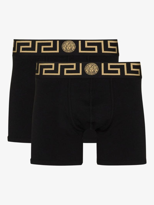 Black Greca Boxer Short Set
