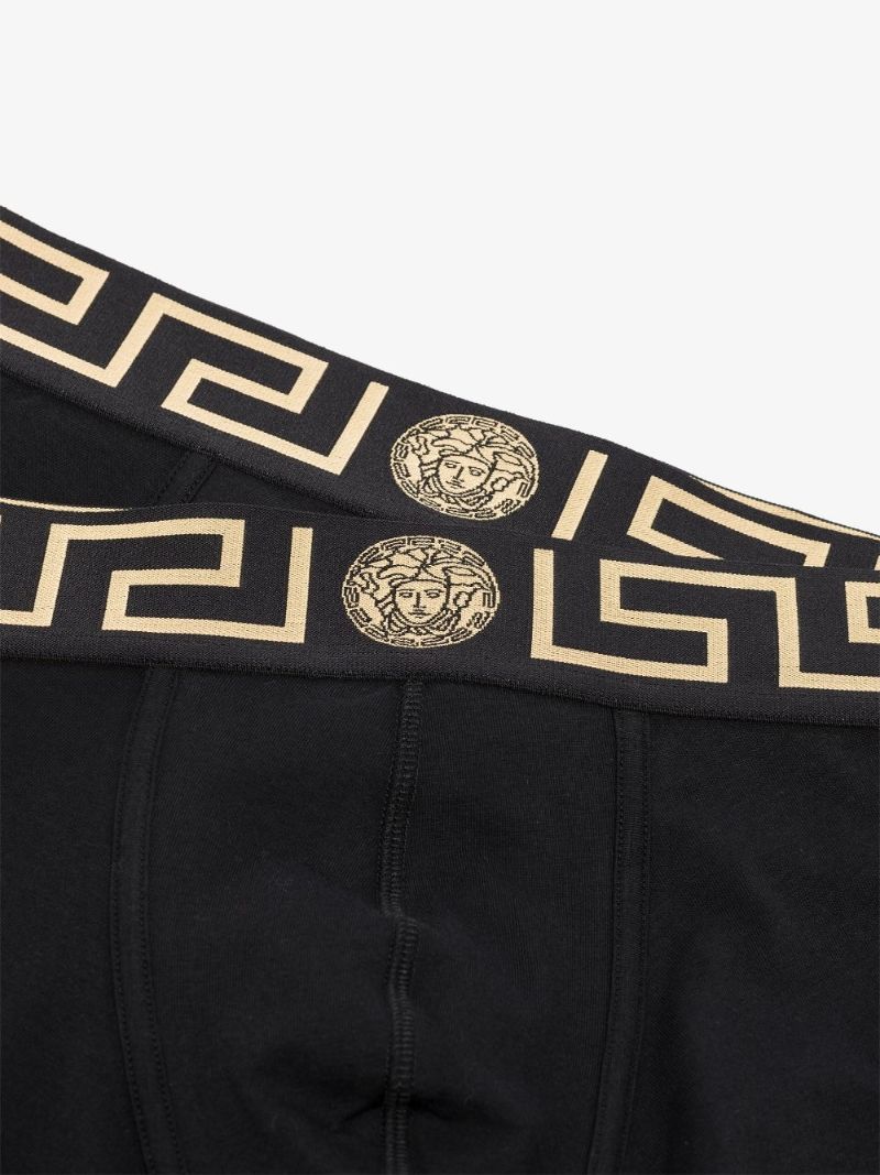 Black Greca Boxer Short Set