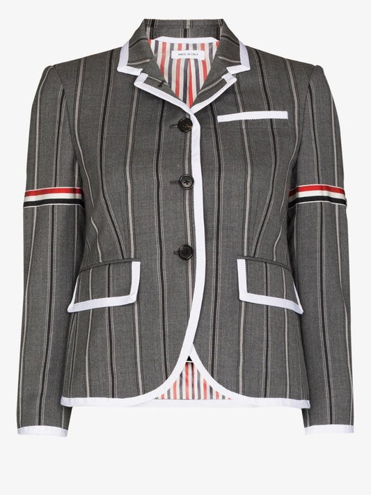 Striped Single-breasted Wool Blazer