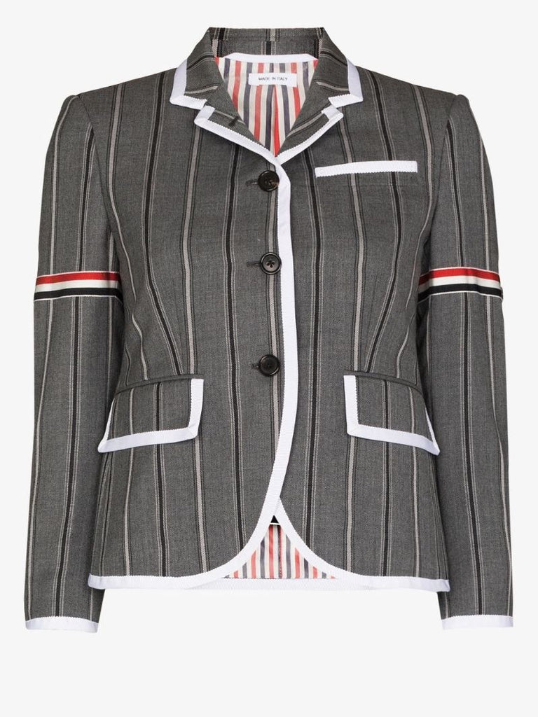 Striped Single-breasted Wool Blazer