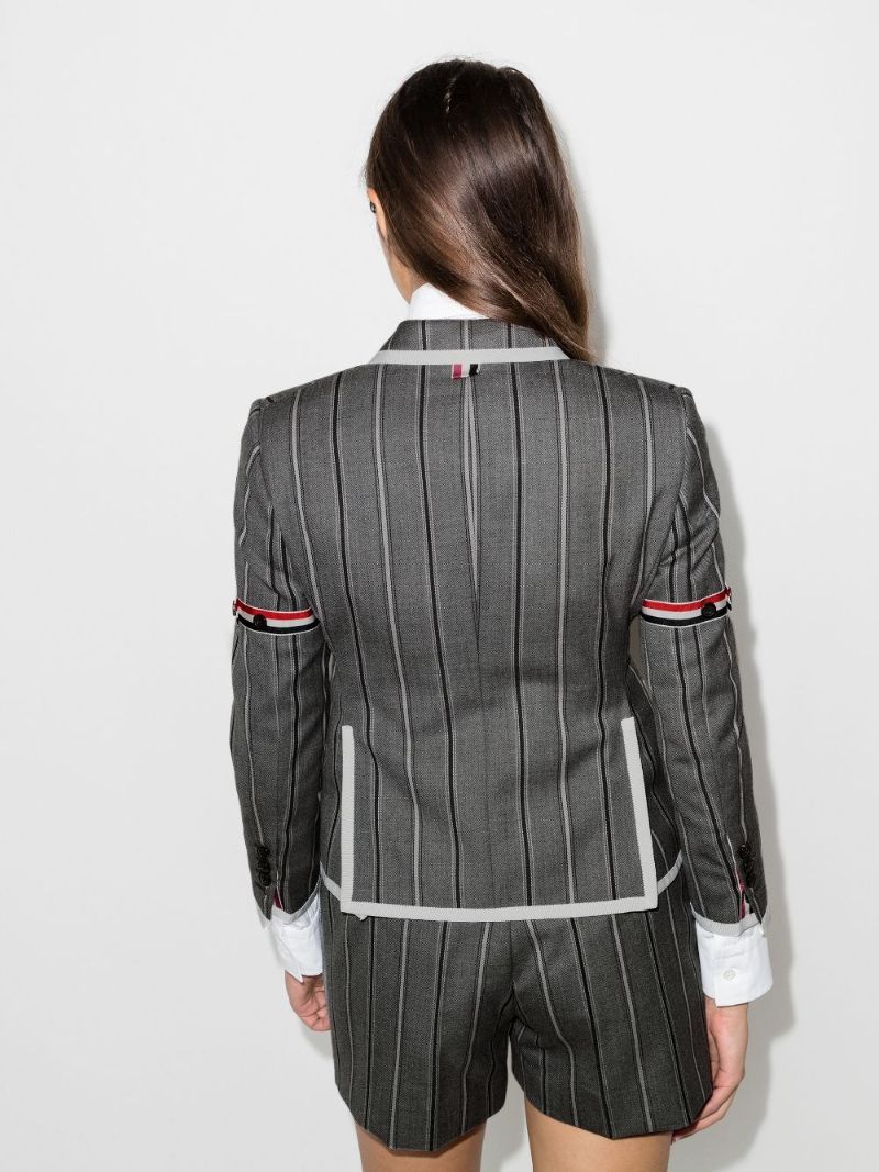 Striped Single-breasted Wool Blazer