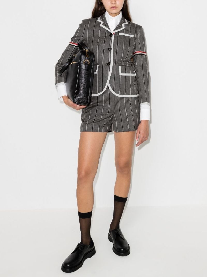 Striped Single-breasted Wool Blazer