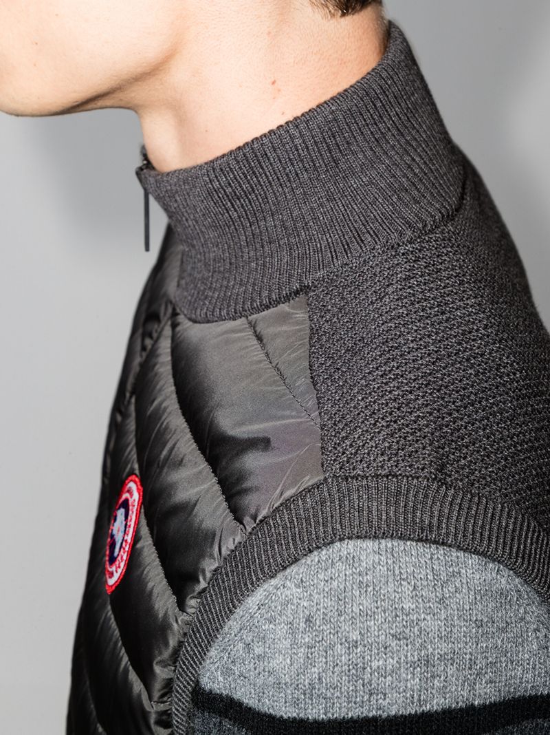 Grey Hybridge Knit Padded Vest
