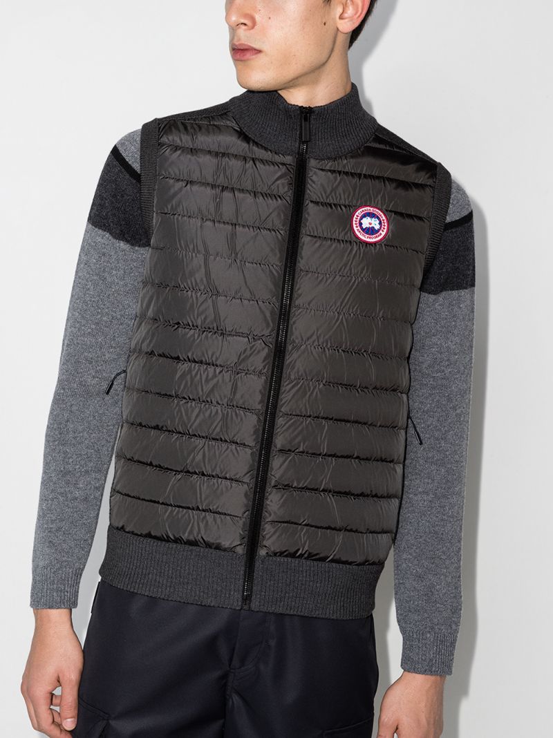 Grey Hybridge Knit Padded Vest