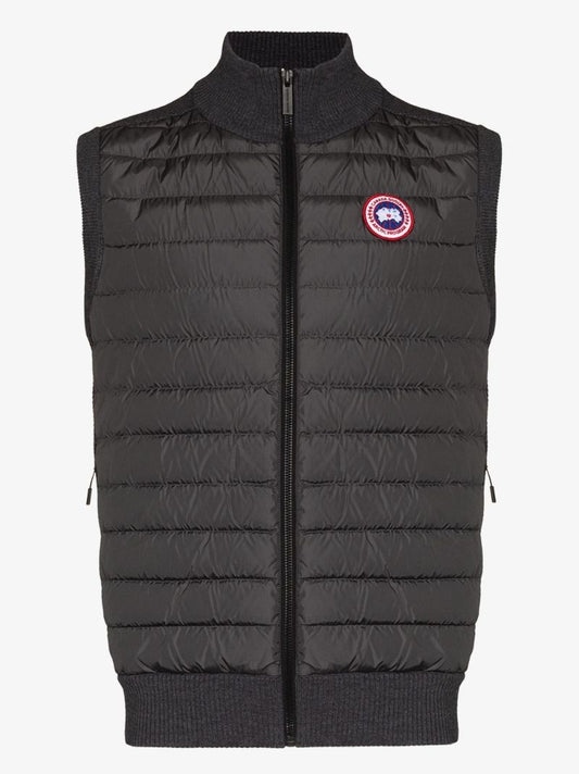 Grey Hybridge Knit Padded Vest