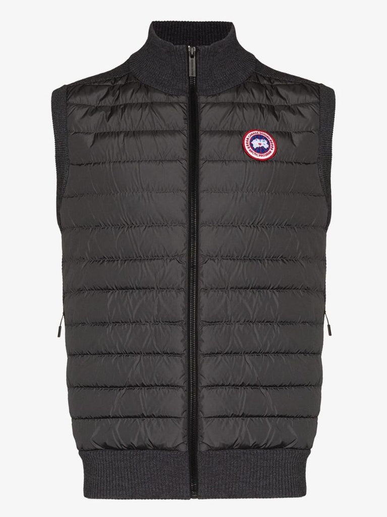 Grey Hybridge Knit Padded Vest