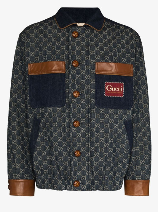 Gg Jacquard Organic Denim Jacket